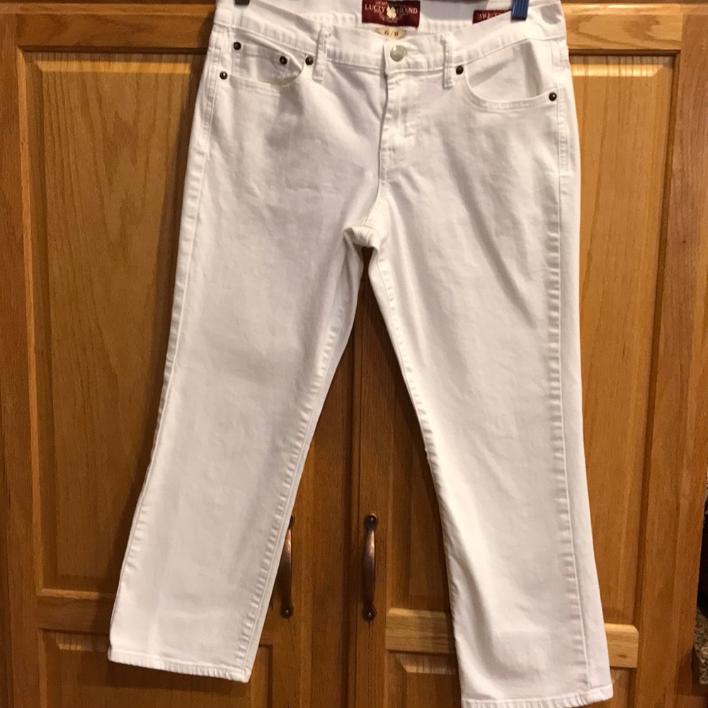 Lucky brand white denim crop/ Capri